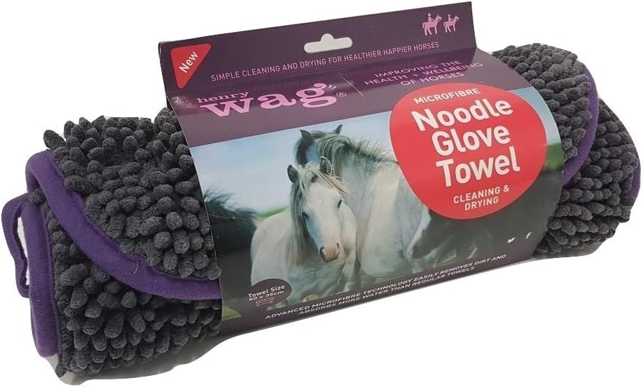 Henry Wag Equine Noodle Glove Towel, Soft & Highly Absorbent Microfibre Noodles, Muddy Pet Accessories, Quick Drying