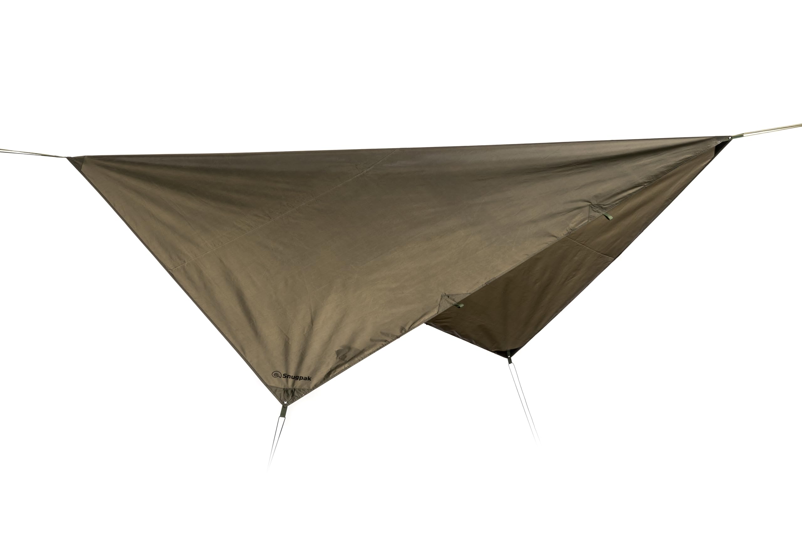 Snugpak All-Weather Shelter G2 WGTE - 3x3m Tarp & Emergency Shelter - 100% Waterproof Camping with UV30 Protection - Tent Tarp For Bushcraft & Camping - With Guy-Lines & Alloy Tent Pegs (Olive)