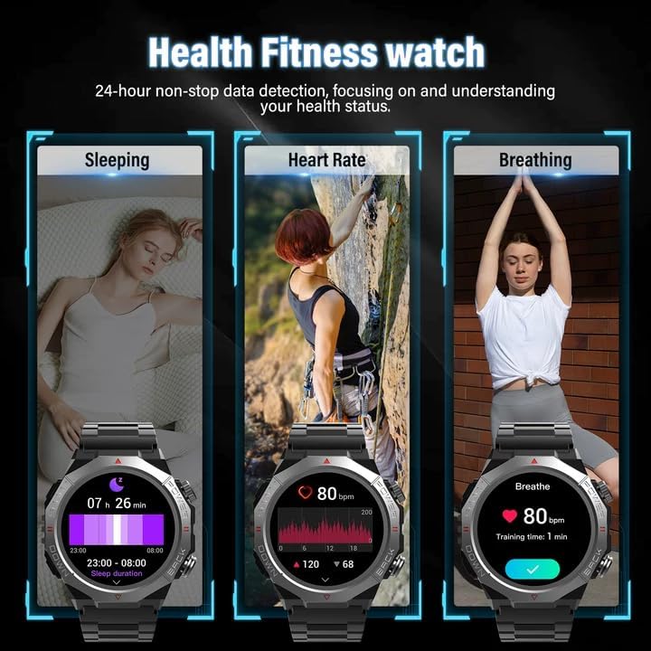 Smartwatch Uomo Militare, 1.39" Orologio Smart watch con Chiamate Bluetooth — foto 4 di 7