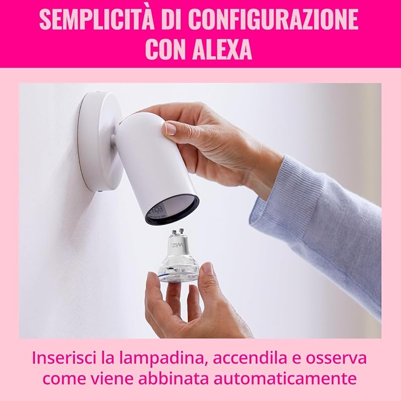 Faretto smart LED in vetro GU10, Confezione da 4