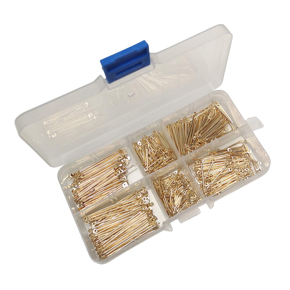 Chenkou Craft Assorted 600pcs Jewelry Making Connect Bar Earring Necklace Connector (Gold)