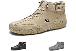 Tzsaixeh Italian Handmade Suede High Boots，Mens shoes Waterproof Boots For Men Casual Boots For Men Non-Slip Breathable High Boots Chukka Boots Mens