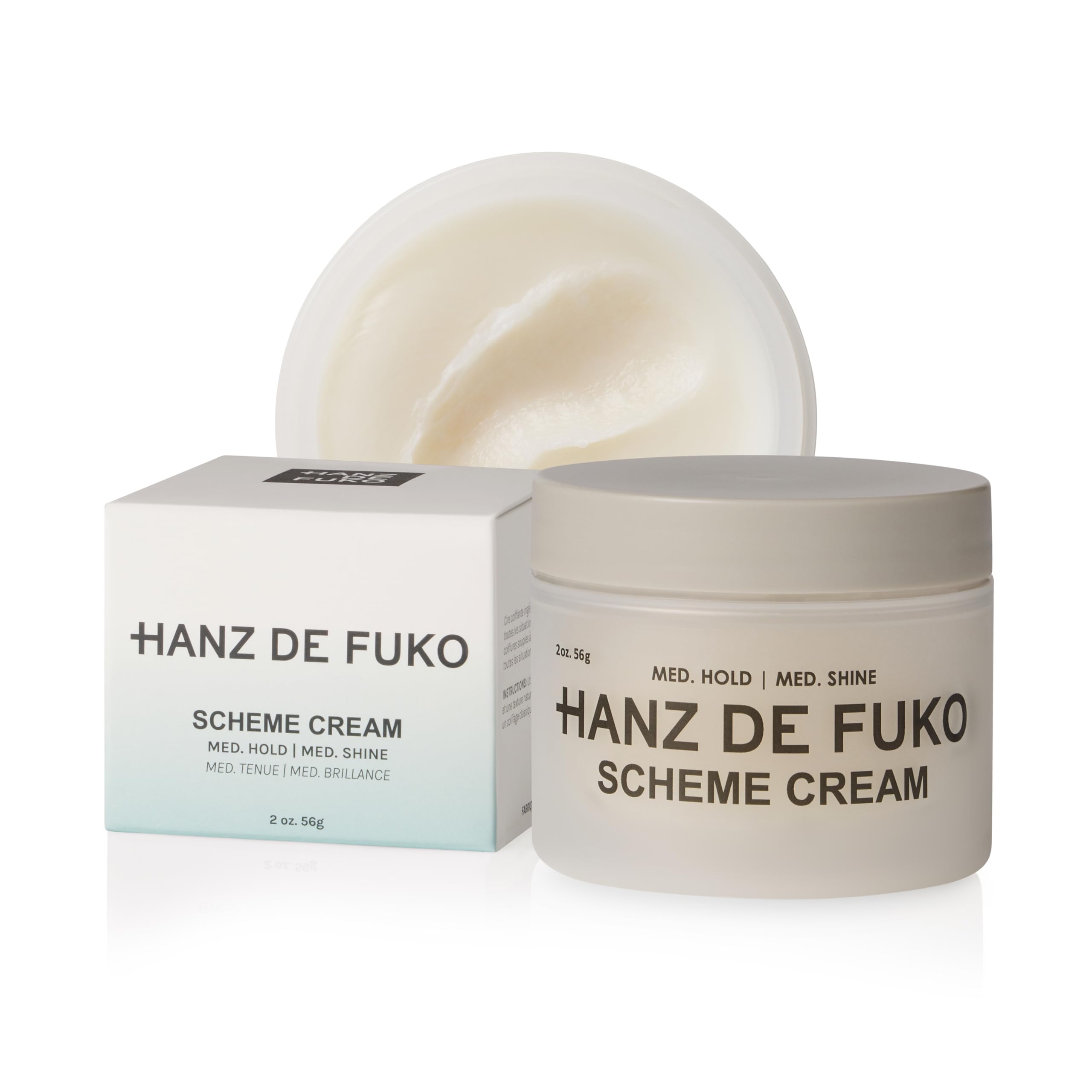 Hanz de Fuko Scheme Cream – Premium Men’s Hair Styling Cream – Medium Hold, Medium Shine – Certified Organic Ingredients - 56g