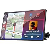 Topexplore Carplay Screen for Car, 9'' Wireless CarPlay & Android Auto- Upgrade Portable Touchscreen with Bluetooth, Mirror Link, Voice Control, Hands-Free Calling,Plug & Play Car Play Screen