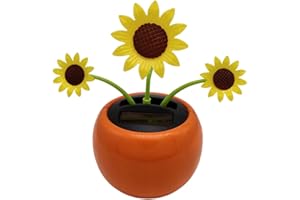 Solar Powered Dancing Figurines Toy - Solar Dance Flower, Solar Powered Dancing Sunflower Toys in Colorful Pots, Swinging Ani