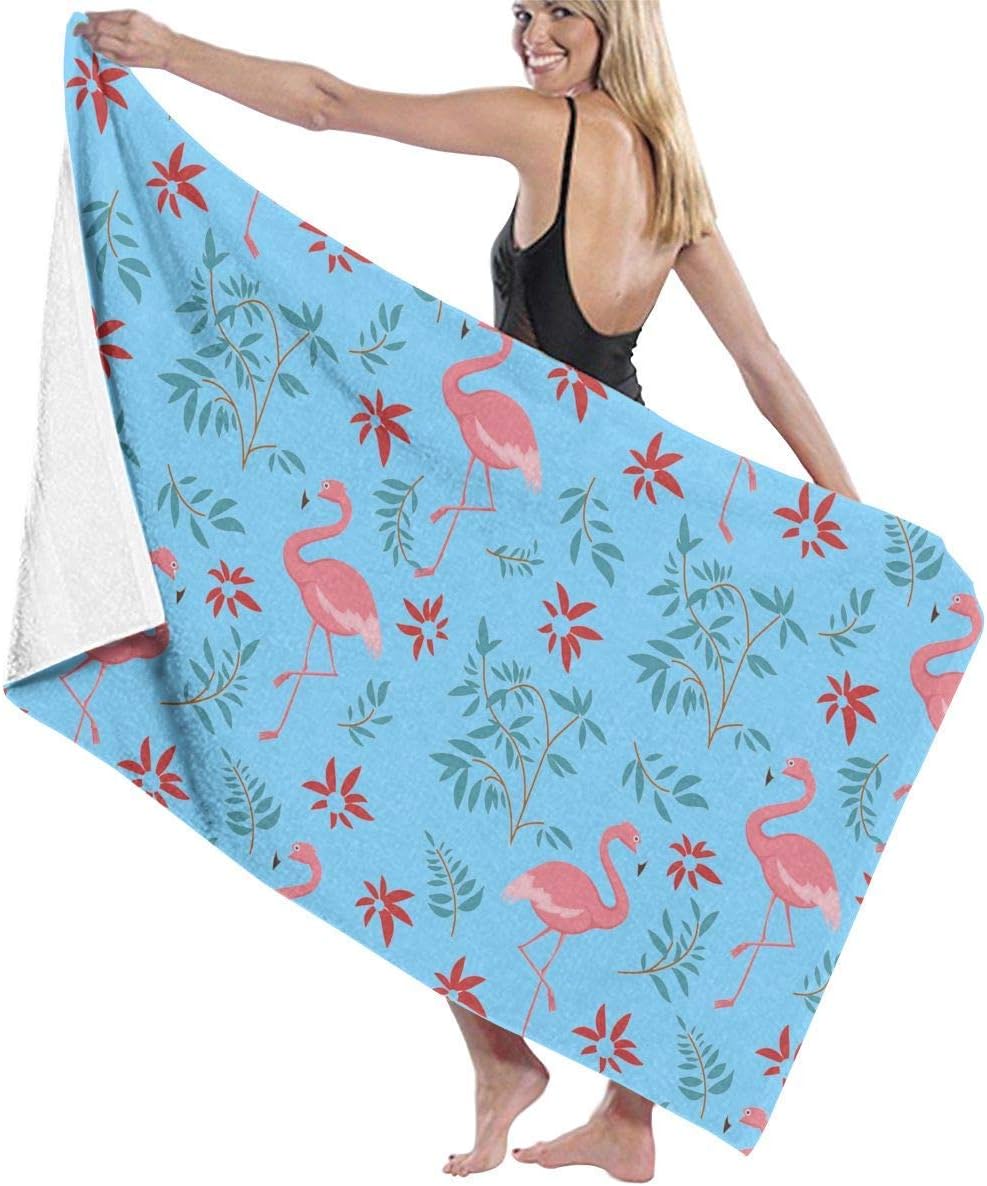YUYUTE Toallas de Playa, Bath Towels, Travel Towels, Flamingo Blue Soft
