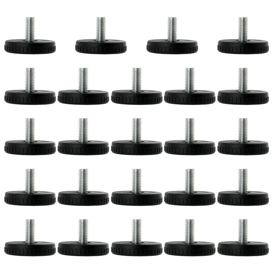 sourcingmap M8 x 18 x 40mm Furniture Glide Leveling Feet Adjustable Leveler Floor Protector for Chair Sofa Leg 24 Pack