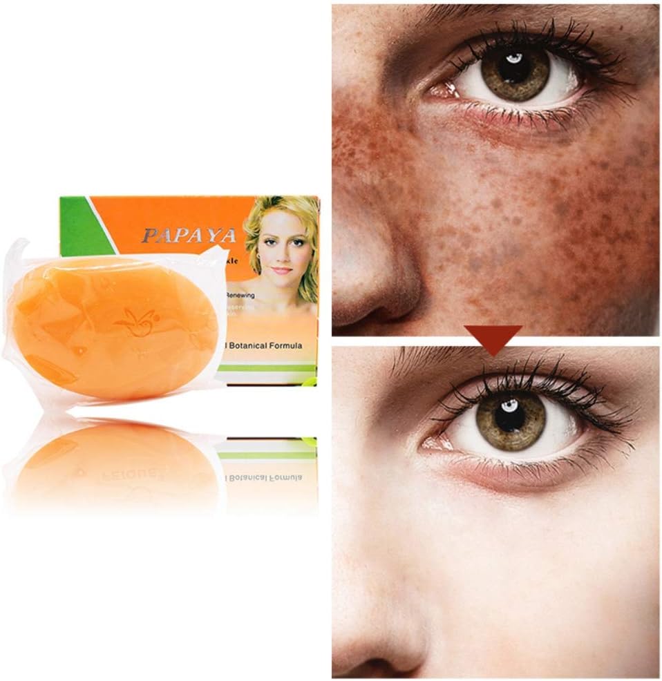 ColorfulLaVie 130g Papaya Soap Skin Whitening, Natural Botanical Formula Kojic Acid Soap For Smooth Face & Body, Dark Spot Elimination for Freckles, Acne Scars, Uneven Skin Tone (1pc)