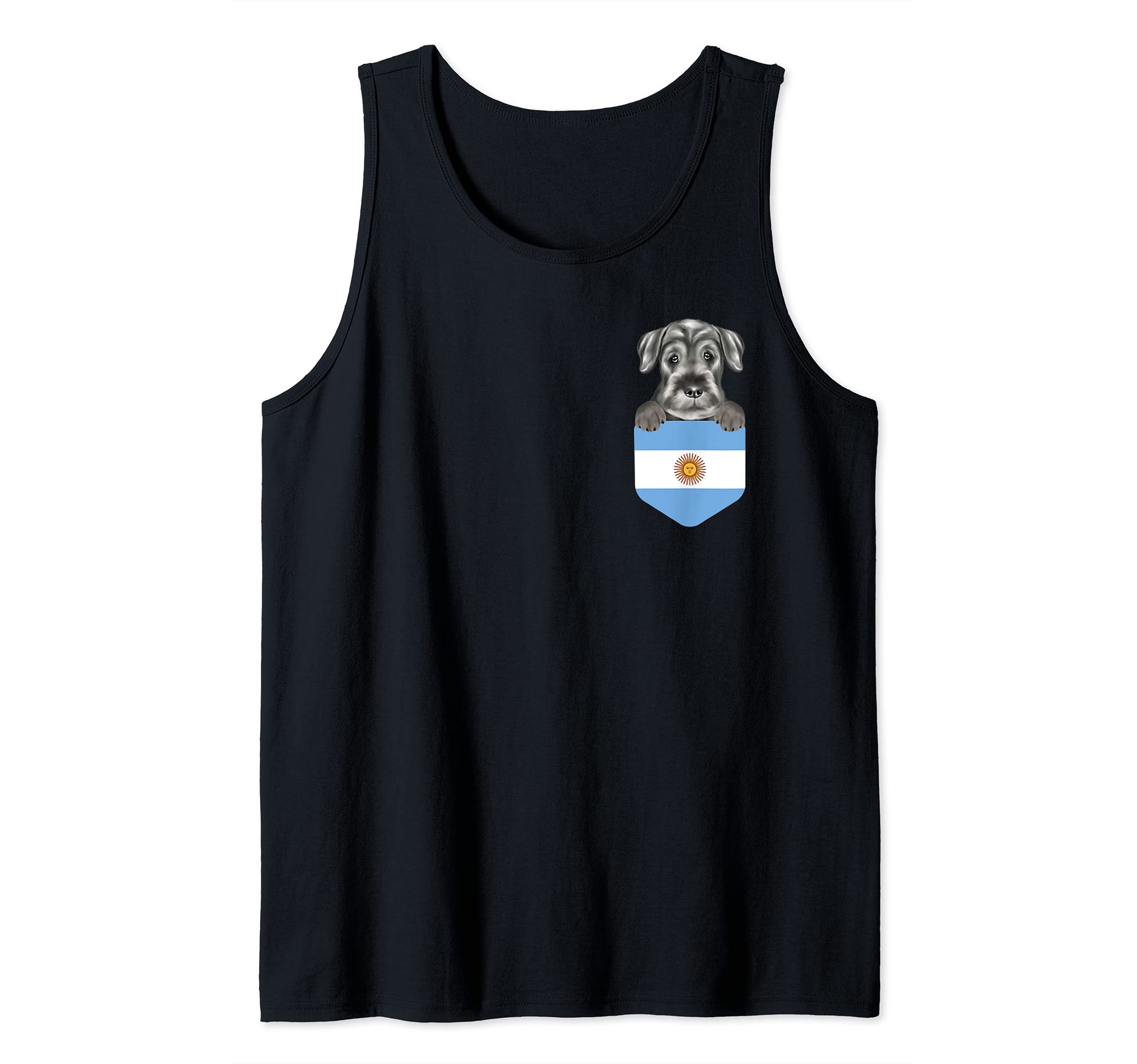 Argentina Flag Standard Schnauzer Dog In Pocket Tank Top