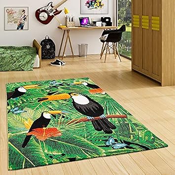 Amazon De Pergamon Designer Teppich Faro Tropical Tukan Grun In 5
