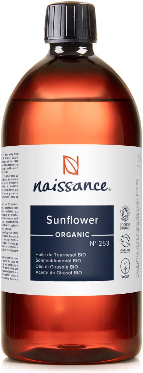 Naissance Organic Sunflower Oil 900ml - Hydrating Skin Massage Cosmetic Vegan