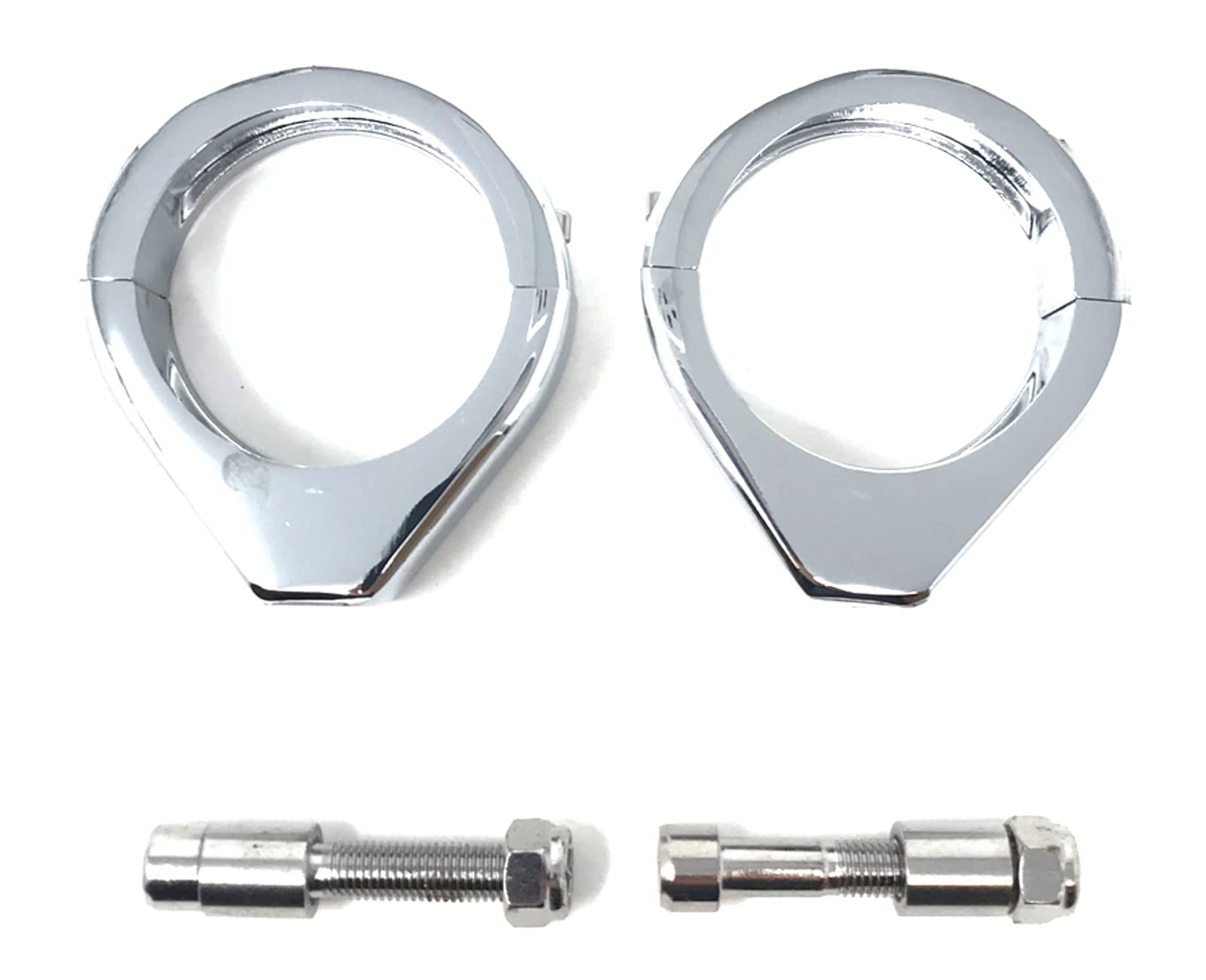 Alchemy Parts Motorcycle Metal Fork Clamps for Indicators for 39mm Diameter Forks | CHROME Turn Signal Holders for Roadsters, Café Racers and Choppers, Bobbers and Custom Project Motorbikes