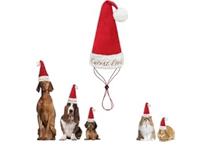 AVOIRDUS Cutest Ever Dog Santa Hat: Pet Stuffed Christmas Sit-Upright Hats for Small Medium Large Puppy, Cat & Bunny - Double Adjustable Elastic Straps for Secure Fit & Photography, Large