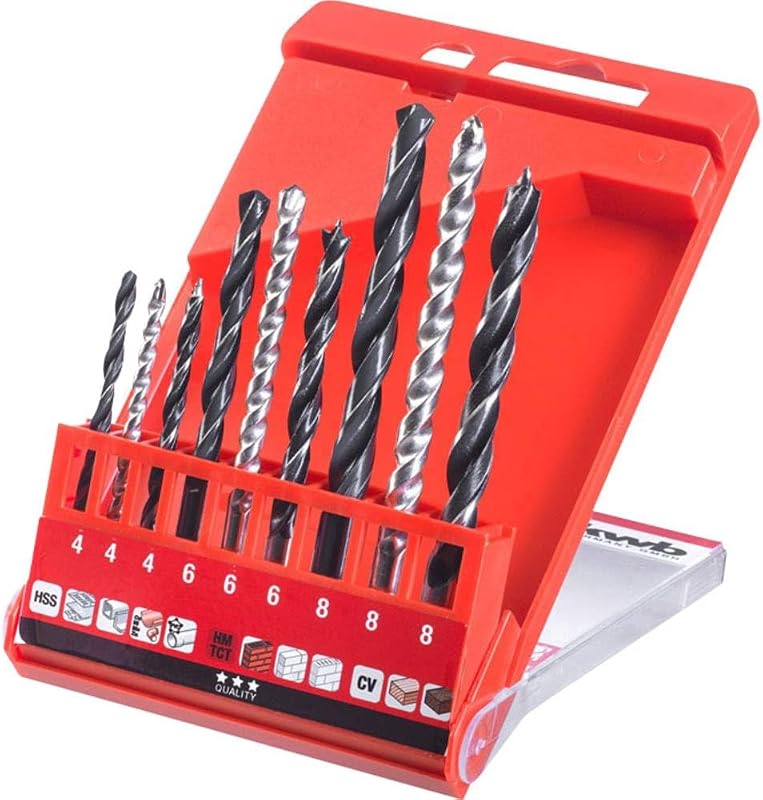 49420400 - Conjunto de brocas combinadas, com tungsténio (9 peças)