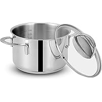 Mr. Right 18/10 Stainless Steel Dutch Oven With Glass Lid,1.5 Quart Sauce Pot with 2 Handles, Multipurpose Pot Casserole…