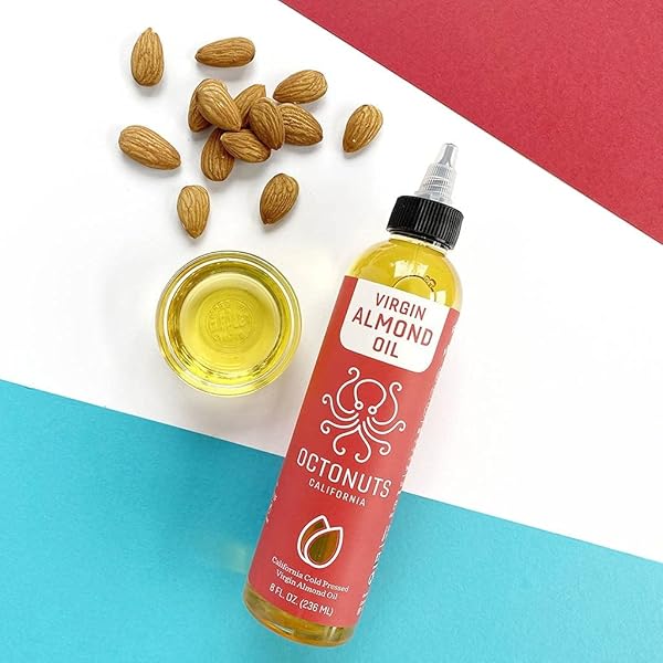 OCTONUTS COLD PRESSED ALMOND OIL, 8 OUNCE, MADE WITH CALIFORNIA ALMONDS, PLANT-BASED, KETO, PALEO FRIENDLY, VEGAN, GLUTEN FREE (ALMOND, 1- PACK)