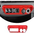 Compatible with Toyota Tacoma 2011 2012 2013 2014 2015 Car Center console cigarette lighter panel Interior Car Accessories (Red)