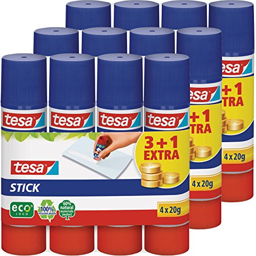 Tesa Round, Organic, Glue Stick 40 g, 3 Plus 1, 20g, 1