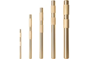 (5 Piece) Brass Drift Punch Set, Hand Punches Tools for Home Contains Contains 1/4- Inch, 3/8-Inch, 1/2- Inch, 5/8- Inch, 3/4