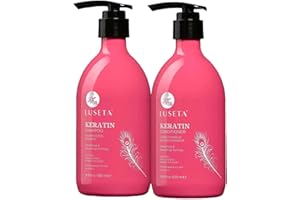 L LUSETA Luseta Keratin Shampoo and Conditioner for Color Treated Damaged & Dry Hair, Keratin Hair Treatment for Smoothing& Nourishing, Free of Sulfates, Paraben and Gluten 2 X 16.9Oz