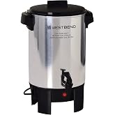 West Bend Coffee Urn Highly-Polished Aluminum Features Automatic Temperature Control with Cup Per Minute Brewing and Easy Clean Up Includes In-Basket Measuring Guide and Ready Light, 30-Cup, Silver