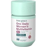 True Grace One Daily Women&rsquo;s Multivitamin 40+ Fermented Minerals, Organic Adaptogens &amp; Mushrooms Energy, Immune, Bone Support - Non-GMO - Iron, Gluten &amp; Soy Free - 30 Vegan Tablets