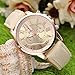 Top Plaza Fashion Women's Analog Watch, PU Leather Band Gold Tone -Beige