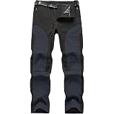 Aptint Mens Hiking Snow Pants Skiing Winter Fleece Lined Water Repellent Softshell Pants Outdoor Camping Walking Fishing