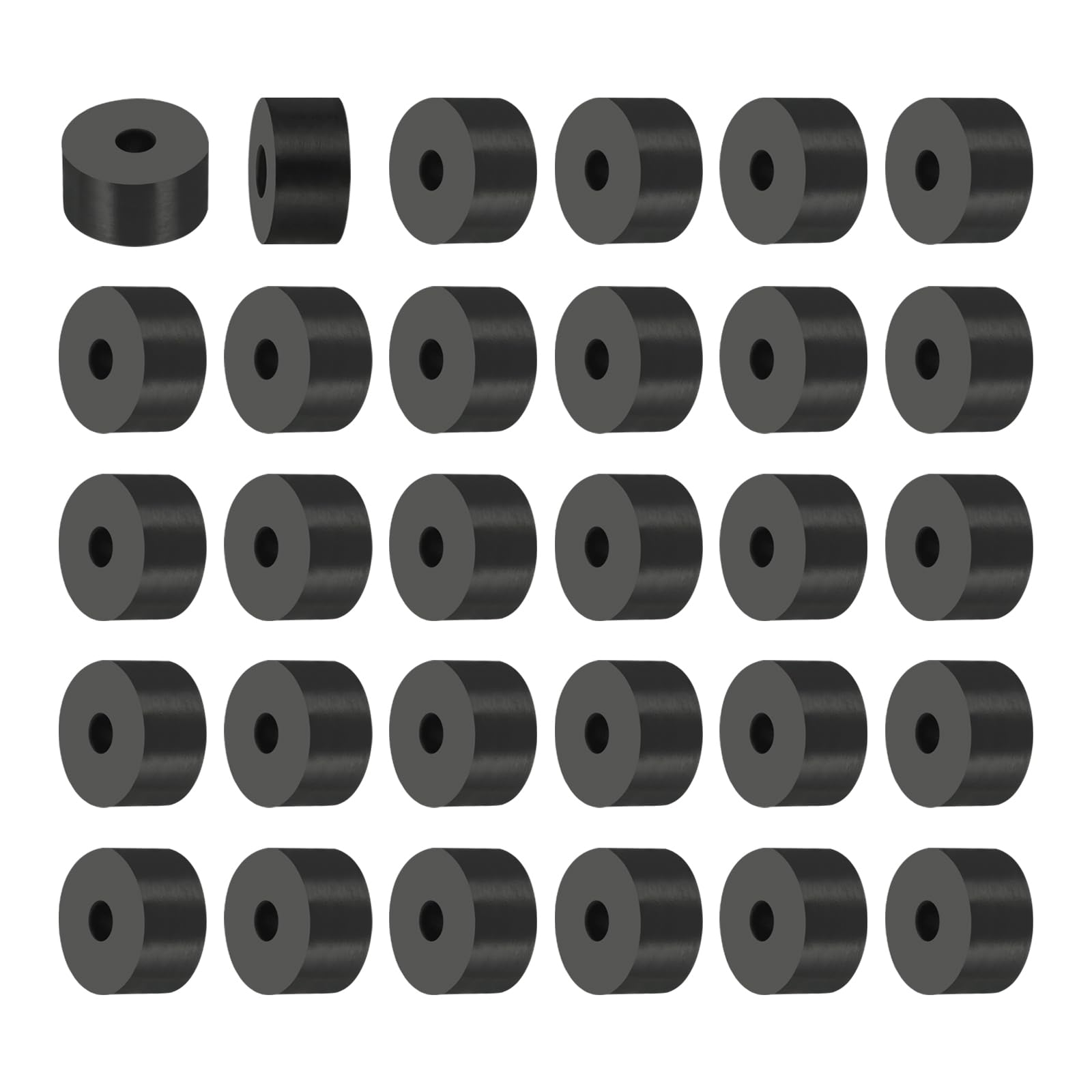 PATIKIL Multi Purpose Rubber Spacer, 50Pcs 8mm ID x 25mm OD x 15mm T Neoprene Round Anti-Vibration Isolation Pads Isolator Rubber Bushings Spacer Washer for HVAC Bolts Car Accessories