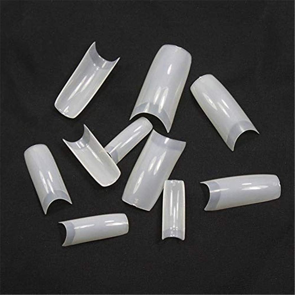 Vastitude 500pcs Lady French Acrylic Style Artificial False Nails Half Tips (Natural)