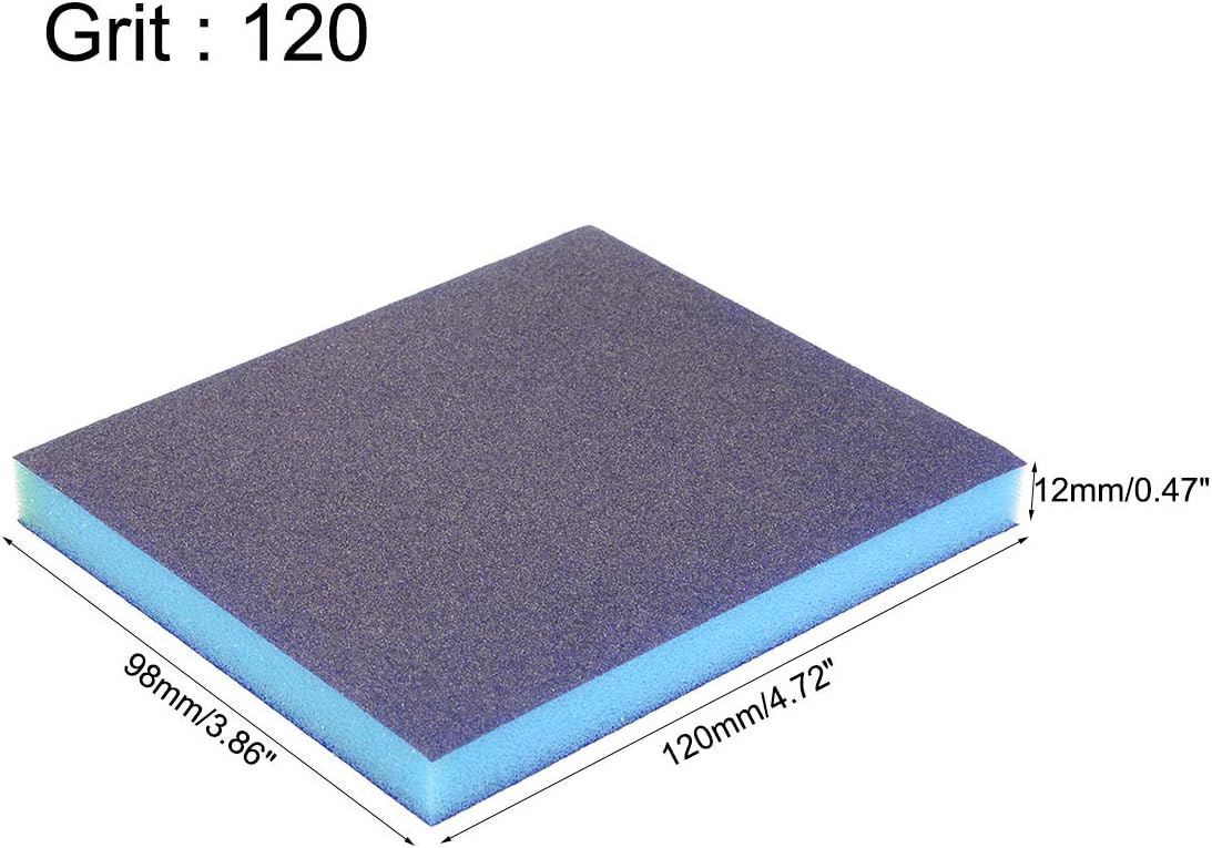 sourcing map Sanding Sponge Sanding Block 120-Grits Medium Grit Sand Block Pad for Kitchen Metal/Drywall/Wood Purple 12pcs - Image 3