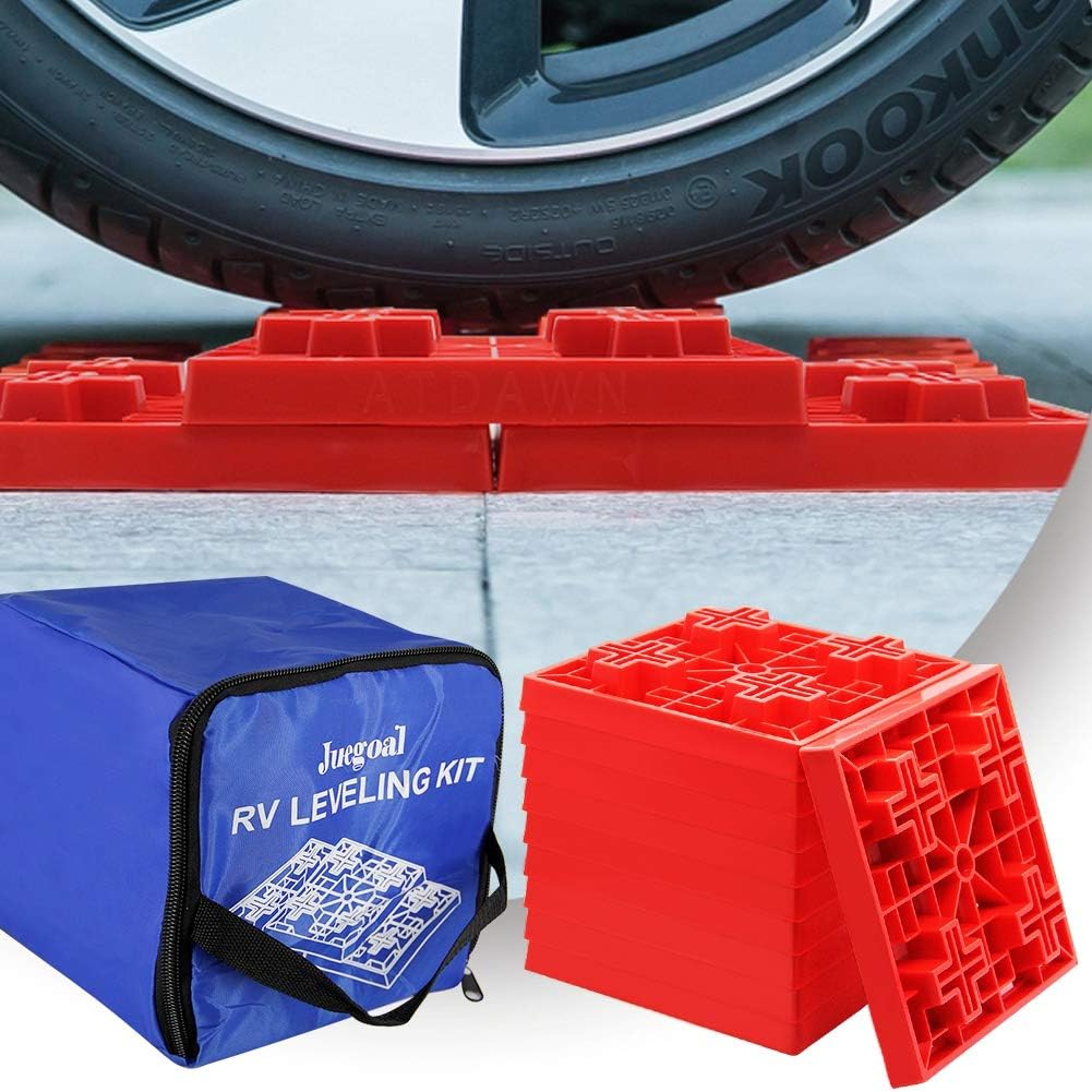 yosager 10 Pack Heavy Duty Leveling Blocks, Ideal for Leveling Single and Dual Wheels, Camper Levelers, Tongue Jacks, Hydraulic Jacks, Stabilizer Jacks, Red: Automotive