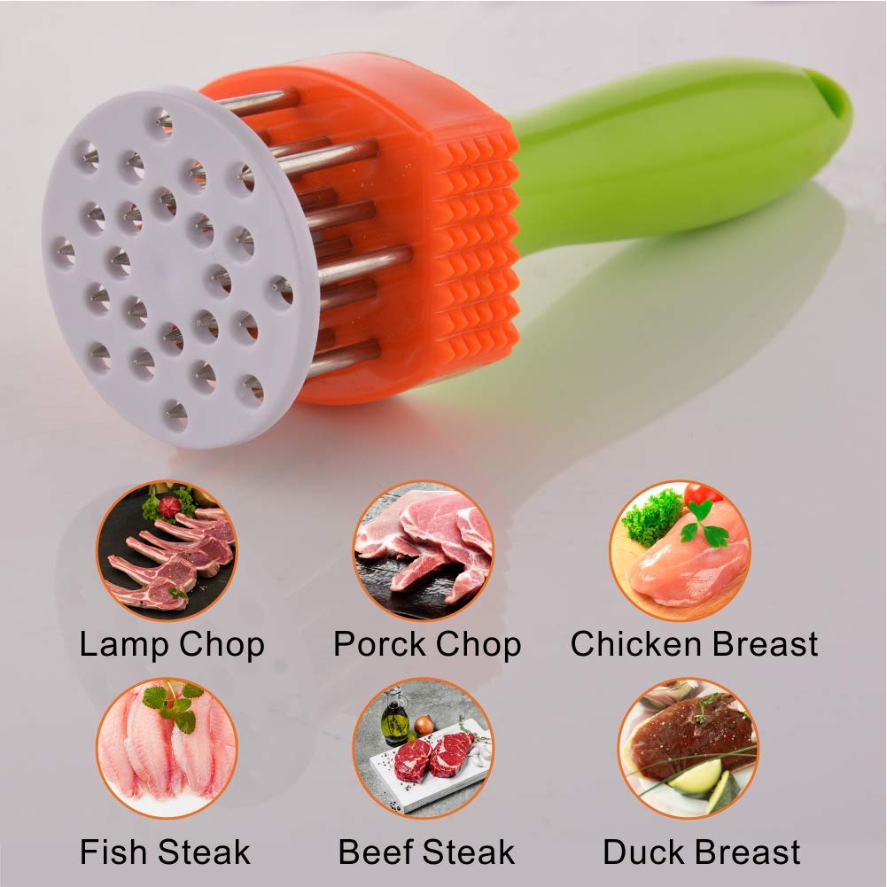 Meat Tenderizer Hammer Ultra Sharp Needle Stainless Steel Blades Kitchen Tool Cookware for Tenderizing Steak Beef Pork Fish Chicken