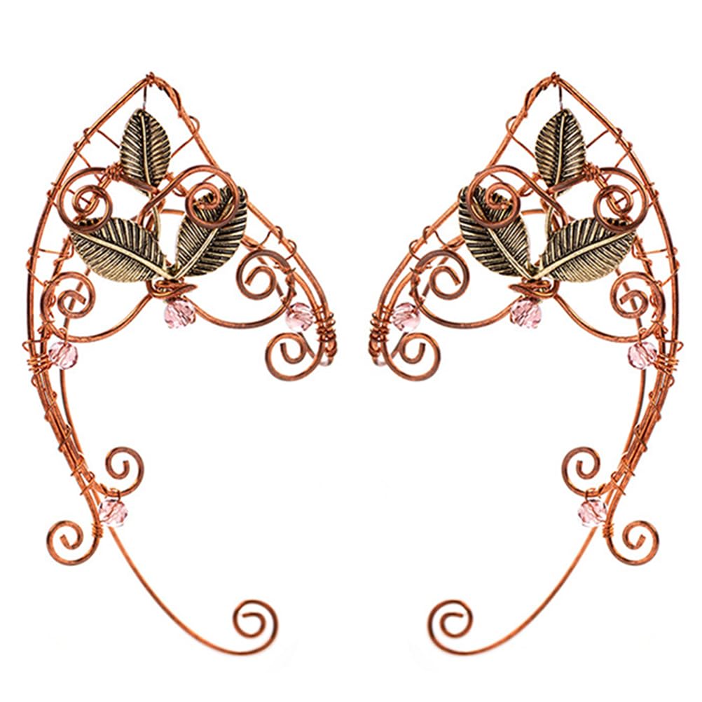 Lurrose 1 Pair Elf Ear Cuff Fairy Crawler Climber Earrings Wrap Ear Clip Wrap Cuff Elf Earrings Jewelry for Women and Girls