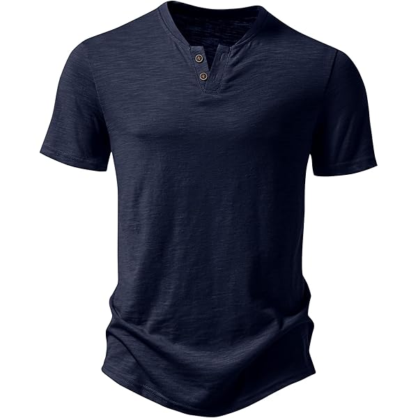 TBPR HENLEY NECK T-SHIRT 新品 Men's V-Neck Button T-Shirt Henley Solid Color Notch Neck