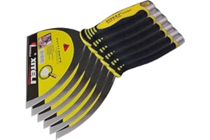 ESreake 6-Pack Putty Scraper, 6" Putty Knives with Plastic Ergonomic Handle for Taping Paint Wall Floor Tile, Metal Spackle Tools Knife,Remover for Wood, Wallpaper Scraper (6")