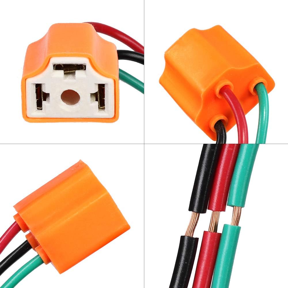 HUIQIAODS H4 Female Ceramic Headlight Extension Connector Plug Bulb Wire Socket, H4 Ceramic Wire - Image 4