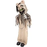 Haunted Hill Farm 3.3-Ft. Burlap Bear Halloween Animatronic
