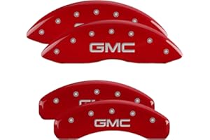 MGP Caliper Covers - Brake Caliper Covers 2018-2023 GMC Sierra 1500 - Front and Rear Set - GMC Logo - Red