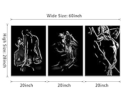 Black White Line Wall Art for Bedroom Abstract