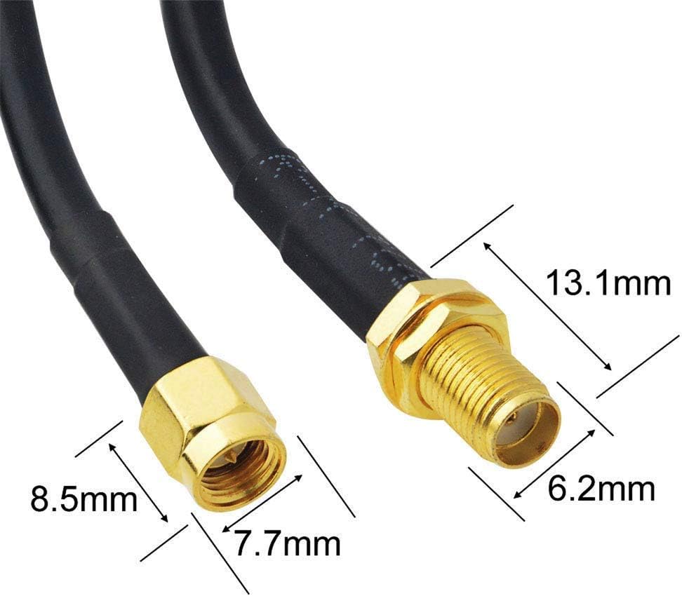 YILIANDUO SMA WiFi Antenna Extension Cable 2M SMA Male to Female Bulkhead Mount 50ohm RG174 Coaxial Cable for 2G 3G 4G LTE WiFi FPV Antenna SDR Dongle Receiver - Image 4