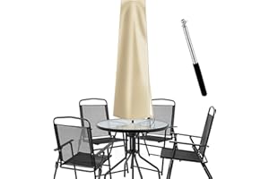 Dafire Patio Umbrella Cover for 7FT to 9FT Patio Umbrellas,1.7m Parasol Covers (Khaki 420D),Oxford Fabric Waterproof Market Umbrella Cover with Zip,Parasol Covers for Outdoor Umbrellas with Rod