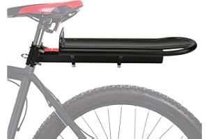 Rear Bike Rack, BicycleStore Bicycle Luggage Cargo Touring Seat Post Racks Cycling Accessories Equipment Quick Release Adjustable Aluminum Alloy Mountain Road Bicycles Carrier Mount 20lbs Capacity