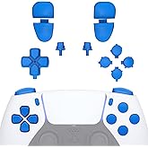eXtremeRate Replacement D-pad R1 L1 R2 L2 Triggers Share Options Face Buttons, Blue Full Set Buttons Compatible with ps5 Controller BDM-030 BDM-040 BDM-050 BDM-060 - Controller NOT Included