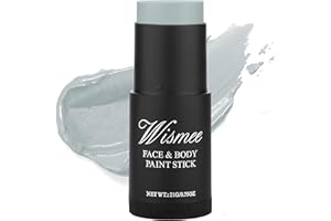 Wismee Light Grey Face Paint Stick, Non-Toxic Cream Grayscale Foundation Makeup, Sweatproof Waterproof Face Painting Makeup for Halloween zombie Special Effects SFX Cosplay Costume Parties