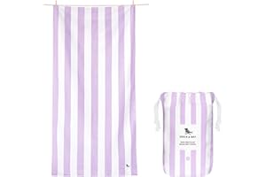 Dock & Bay Beach Towel - Quick Dry, Sand Free - Compact, Lightweight - 100% Recycled - Includes Bag - Cabana Light - Lombok Lilac - Large (160x90cm, 63x35)