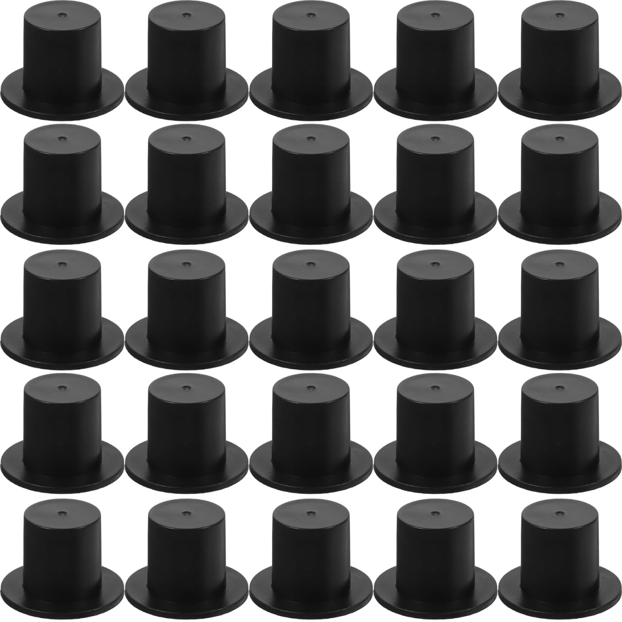Toddmomy 200 Pcs Mini Black Plastic Top Hats for Crafts Diy Decoration Mini Party Hats for Handmade Toys School Projects and Holiday Decor Size S