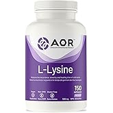 AOR L-Lysine 500mg 150 Vegan Capsules with Essential Amino Acid Support for Wellness, Gluten-Free & Non-GMO Supplement for Ev