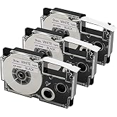 Aonomi Replace for Casio Label Maker Tape 9mm Xr-9we2s Xr9we2s 3/8" Black On White Label It Tape Cartridge Compatible with Casio EZ Label Printers Kl-60 Kl-780 Kl750b Kl-100 Kl750 Kl7200, 3-Pack