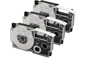 Aonomi Replace for Casio Label Maker Tape 9mm Xr-9we2s Xr9we2s 3/8" Black On White It Tape Compatible with Casio Label Printers Kl-60 Kl-780 Kl750b Kl-100 Kl750 Kl7200,3-Pack